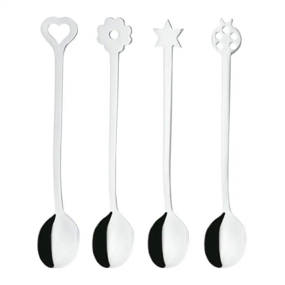 Party Portafortuna Party Spoons, 4 Pcs, Gift Boxed 4 1/2 In Each Spoon 18/10 Stainless Steel