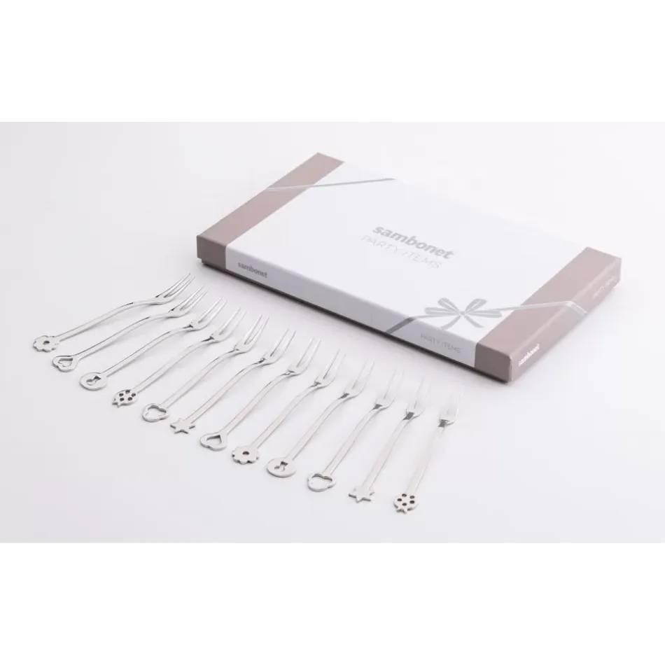 Party Portafortuna Party Forks, 12 Pcs, Gift Boxed 18/10 Stainless Steel