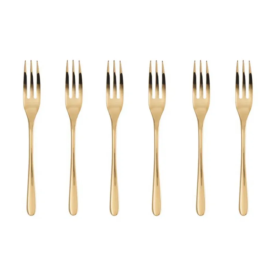 Cake & Coffee 6 Pcs Cake Forks, Taste Pvd Gold