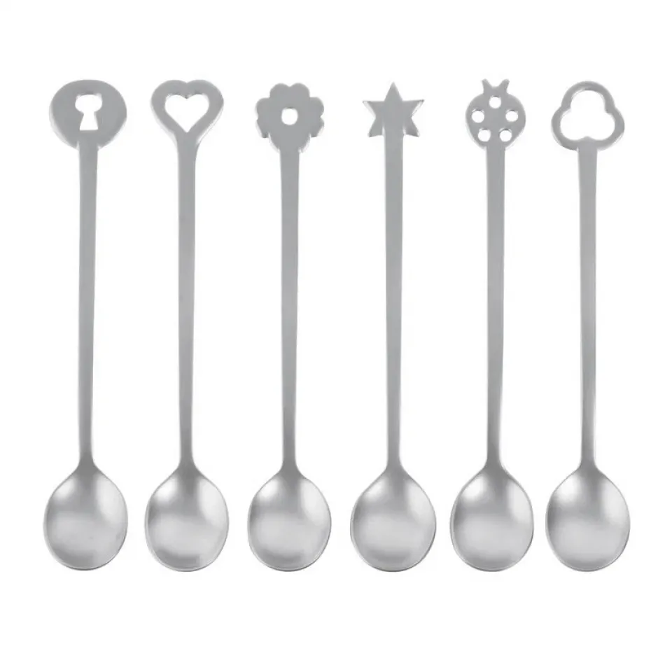 Party Portafortuna Party Spoons, 6 Pcs, Gift Boxed 4 1/2 In Each Spoon Antico