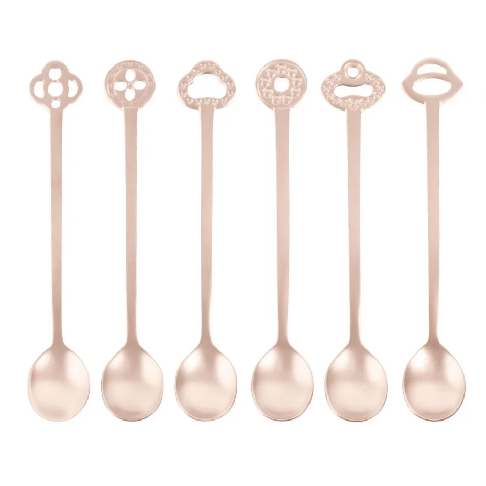 Party Fashion Set 6 Party Spoons Antico Pvd Champagne