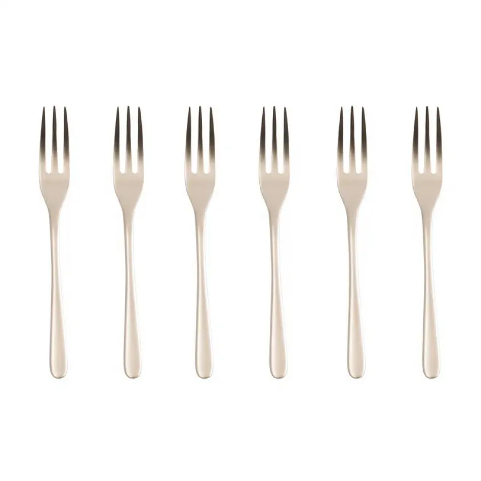 Cake & Coffee Pack 6 Pcs Cake Forks, Taste Antico Pvd Champagne