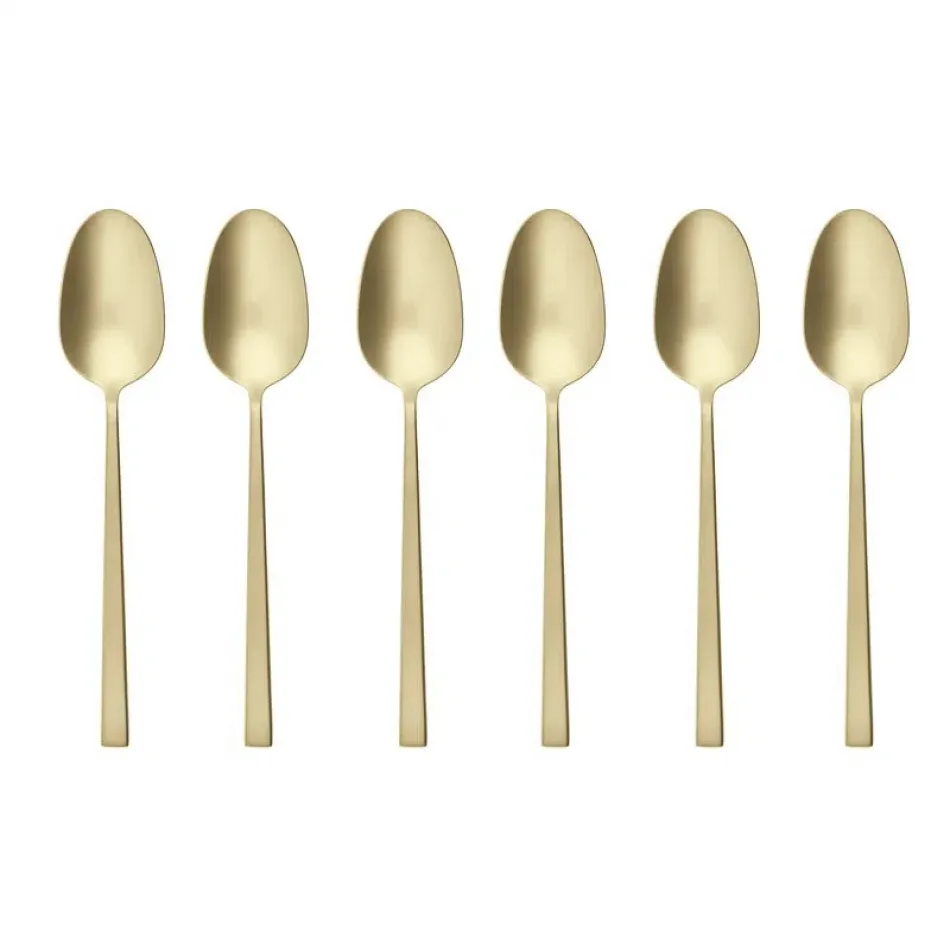 Cake & Coffee Gift Box, 6 Mocha Spoons, Rock Antico Pvd Champagne