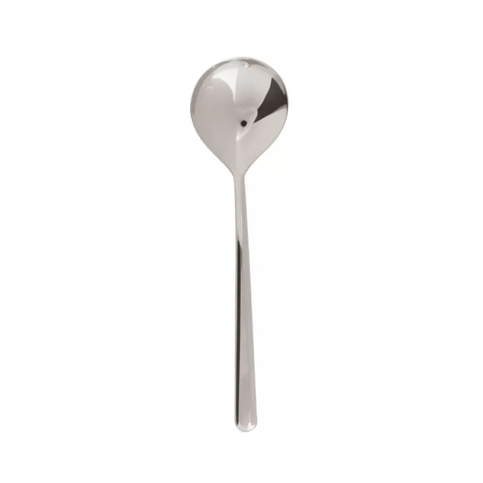 Linear Silverplated Bouillon Spoon 6 1/2 In On 18/10 Stainless Steel