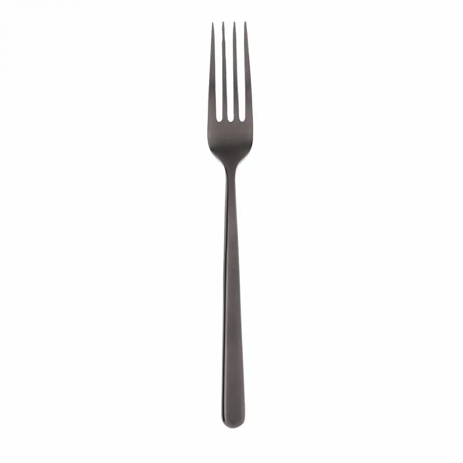 Linear Pvd Black Table Fork 8 1/8 in 18/10 Stainless Steel Pvd Mirror