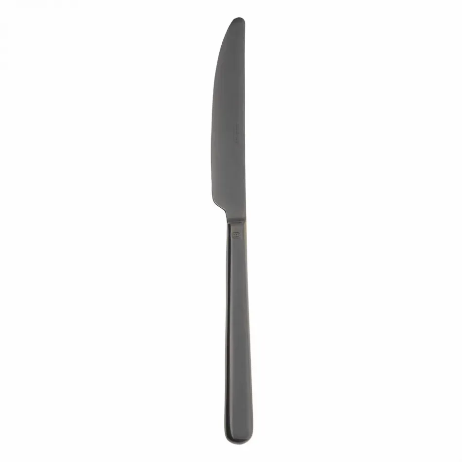 Linear Pvd Black Table Knife Solid Handle 9 1/4 in 18/10 Stainless Steel Pvd Mirror