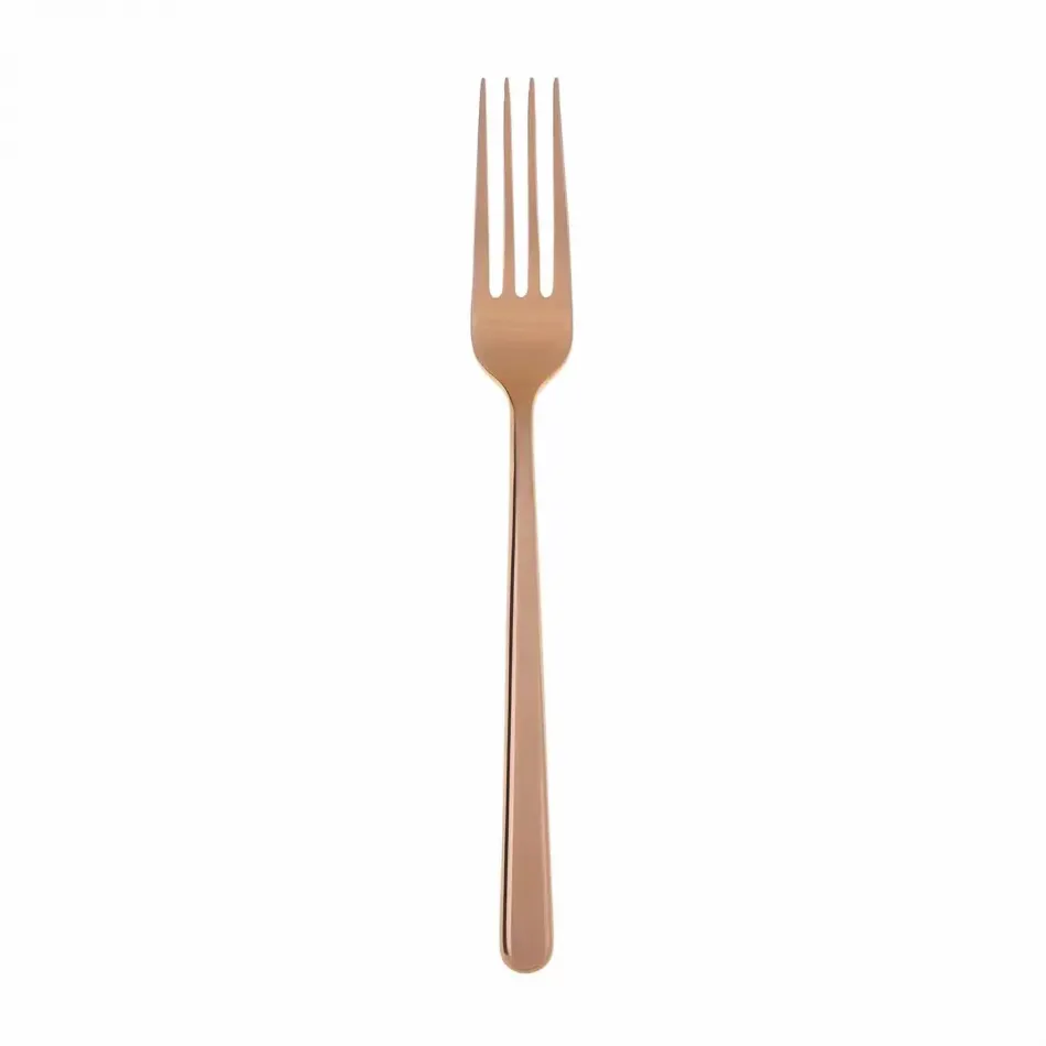 Linear Pvd Copper Table Fork 8 1/8 in 18/10 Stainless Steel Pvd Mirror