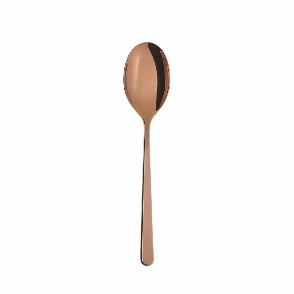 Linear Pvd Copper Dessert Spoon 6 7/8 in 18/10 Stainless Steel Pvd Mirror