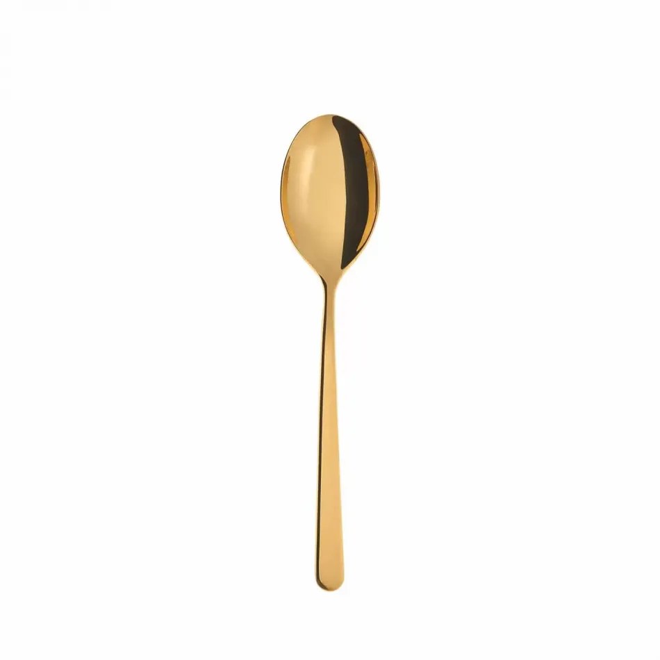 Linear Pvd Gold Dessert Spoon 6 7/8 in 18/10 Stainless Steel Pvd Mirror