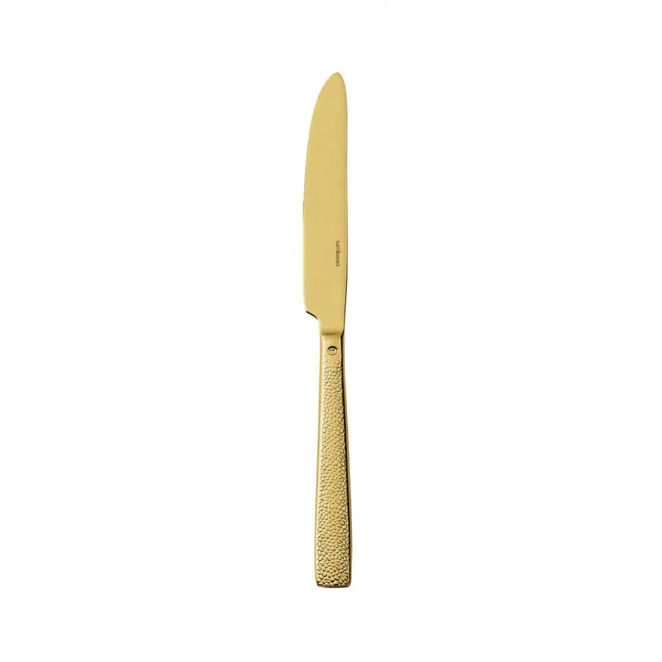 Siena Gold Dessert Knife Solid Handle 8 1/4 In 18/10 Stainless Steel Pvd Mirror