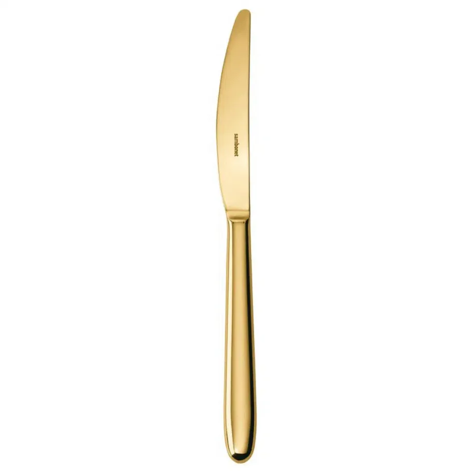 Hannah Gold Table Knife Solid Handle 9 1/4 In 18/10 Stainless Steel Pvd Mirror (Special Order)