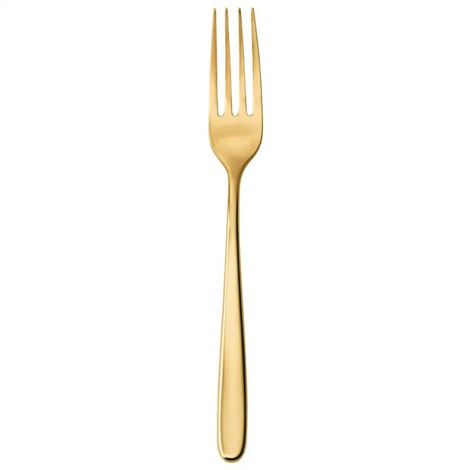 Hannah Gold Serving Fork 9 3/4 In 18/10 Stainless Steel Pvd Mirror (Special Order)