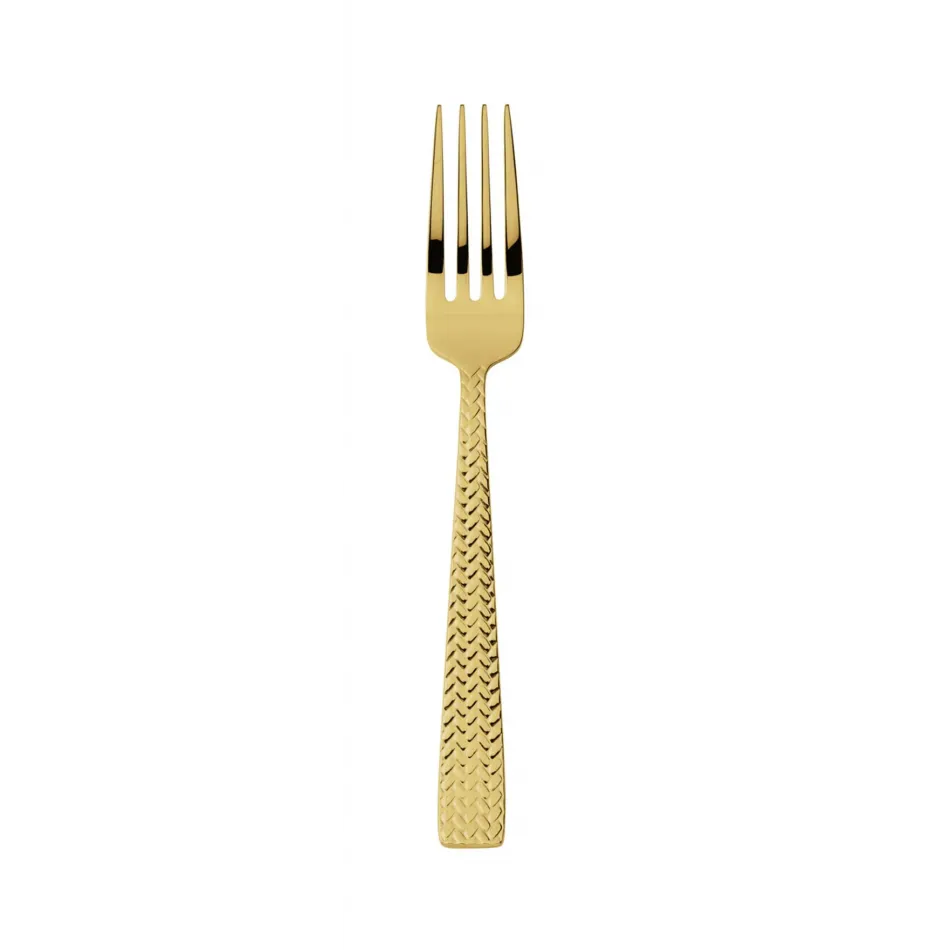 Cortina Gold Dessert Fork 7 1/8 In 18/10 Stainless Steel Pvd Mirror