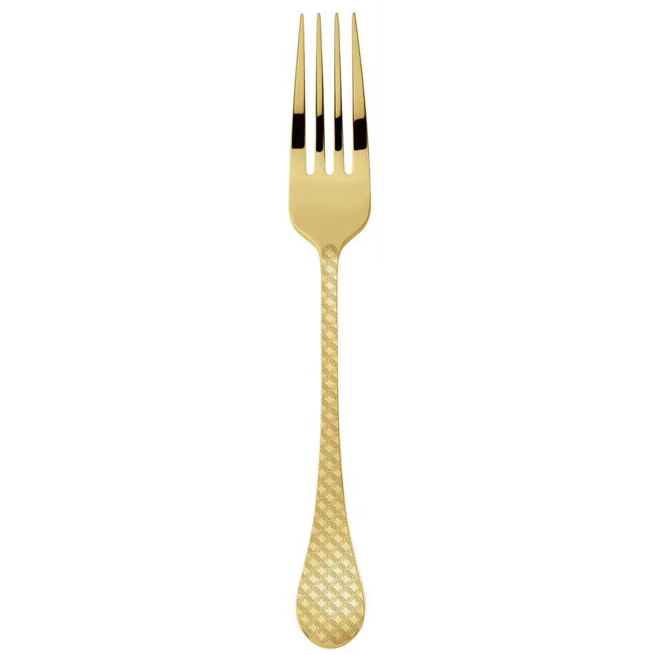 Taormina Pvd Gold Table Fork 8 In 18/10 Stainless Steel Pvd Gold