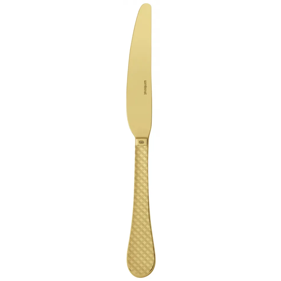 Taormina Pvd Gold Table Knife Solid Handle 8 3/4 In 18/10 Stainless Steel Pvd Gold