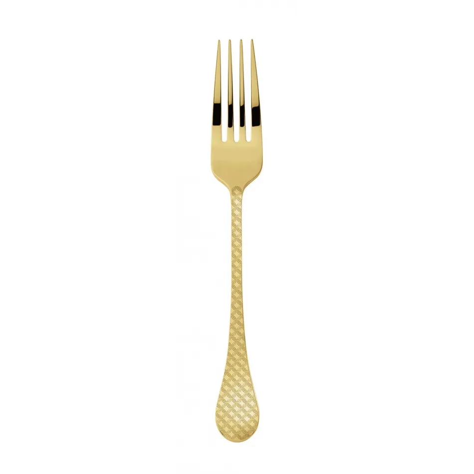 Taormina Pvd Gold Dessert Fork 7 1/4 In 18/10 Stainless Steel Pvd Gold