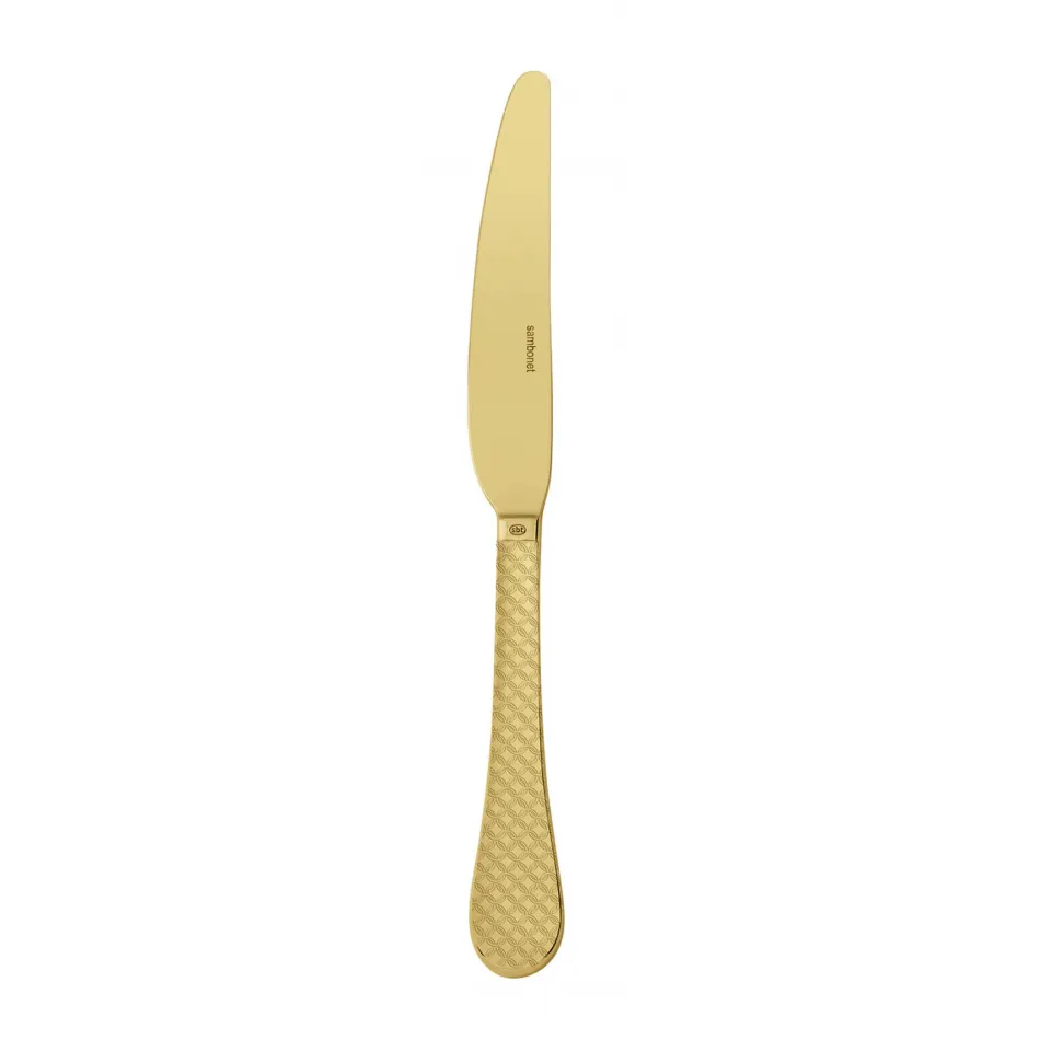 Taormina Pvd Gold Dessert Knife Solid Handle 7 3/4 In 18/10 Stainless Steel Pvd Gold