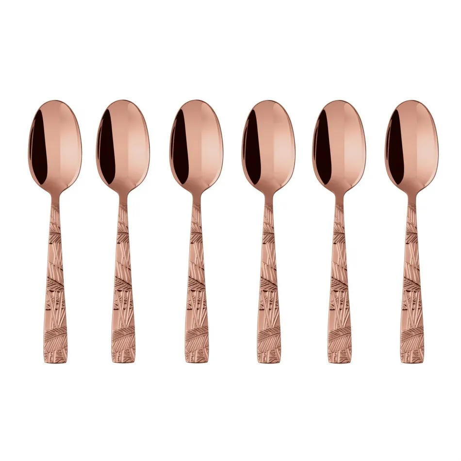 Jungle Mirror PVD Copper Espresso Spoon Set of 6