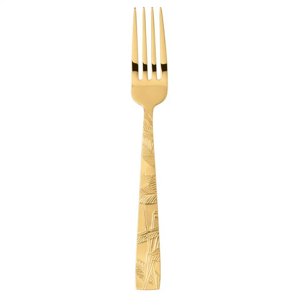 Jungle Pvd Gold Table Fork 8 In 18/10 Stainless Steel Pvd Gold