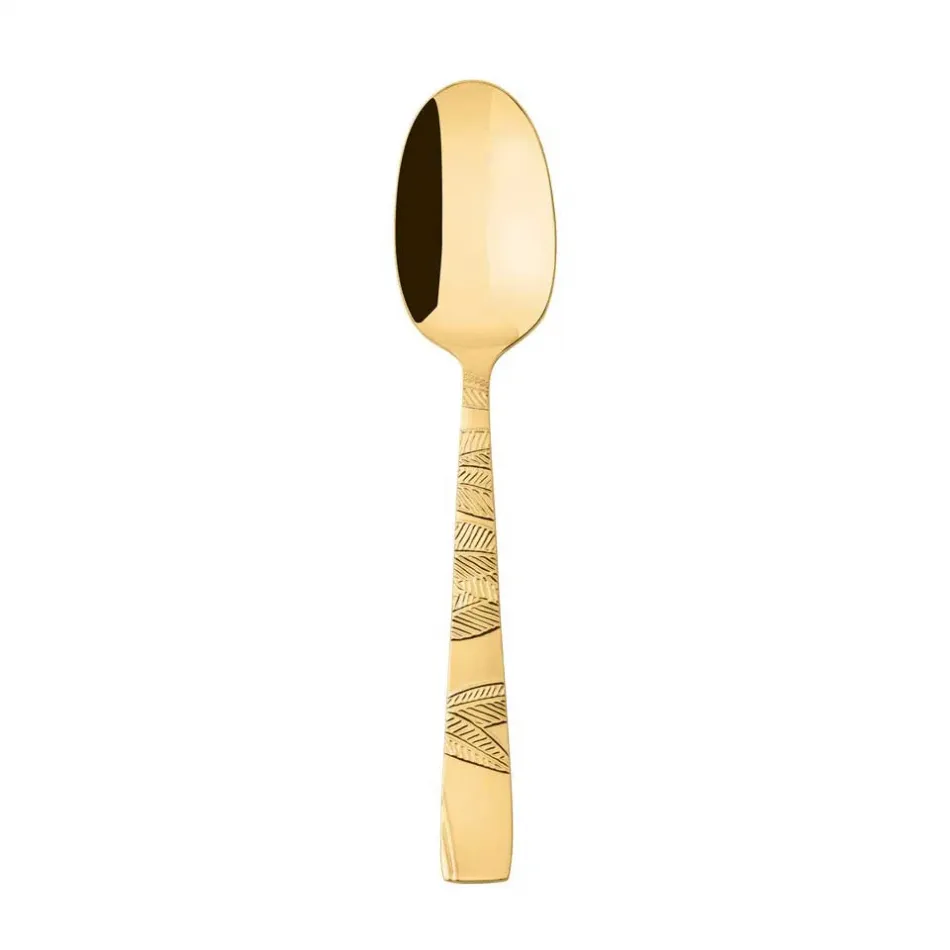 Jungle Pvd Gold Dessert Spoon 7 In 18/10 Stainless Steel Pvd Gold