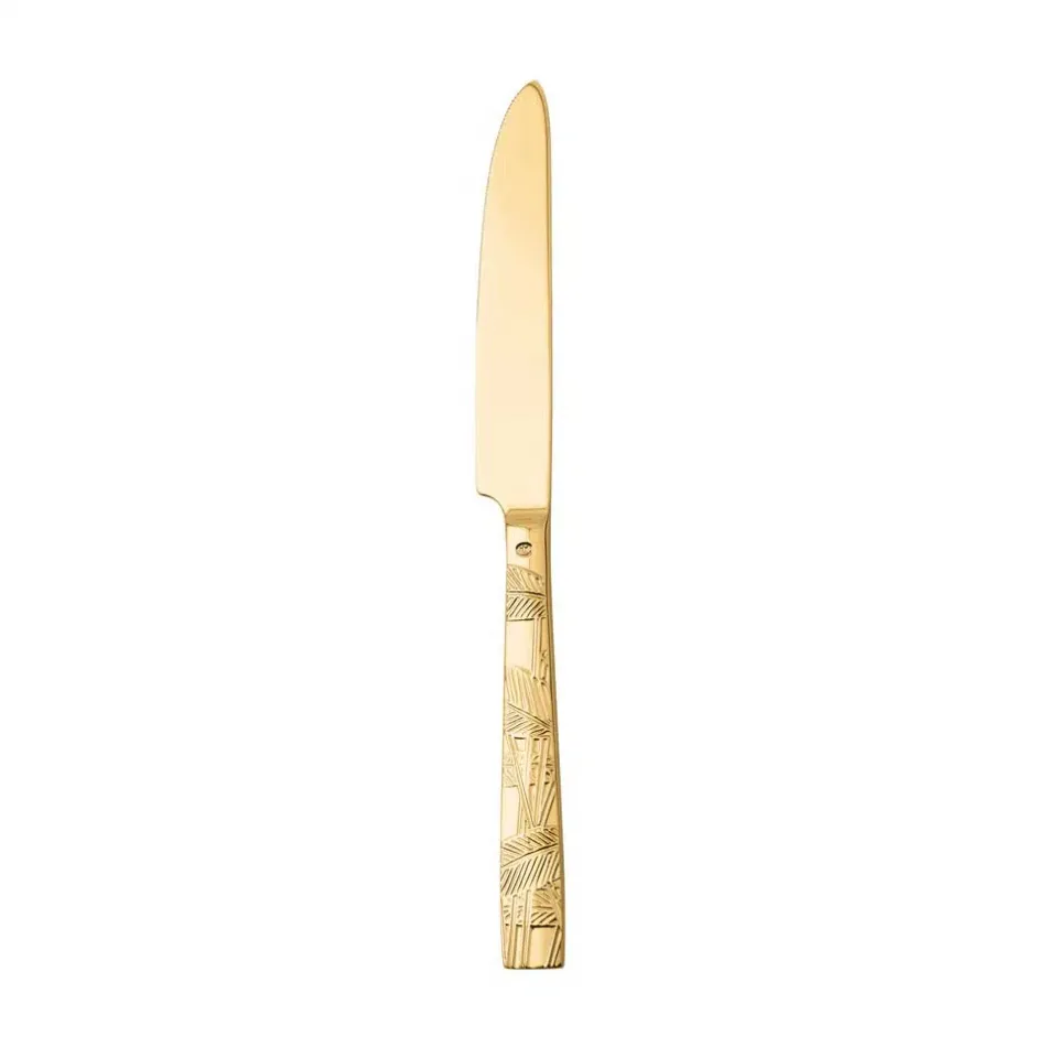 Jungle Pvd Gold Dessert Knife Solid Handle 8 1/4 In 18/10 Stainless Steel Pvd Gold