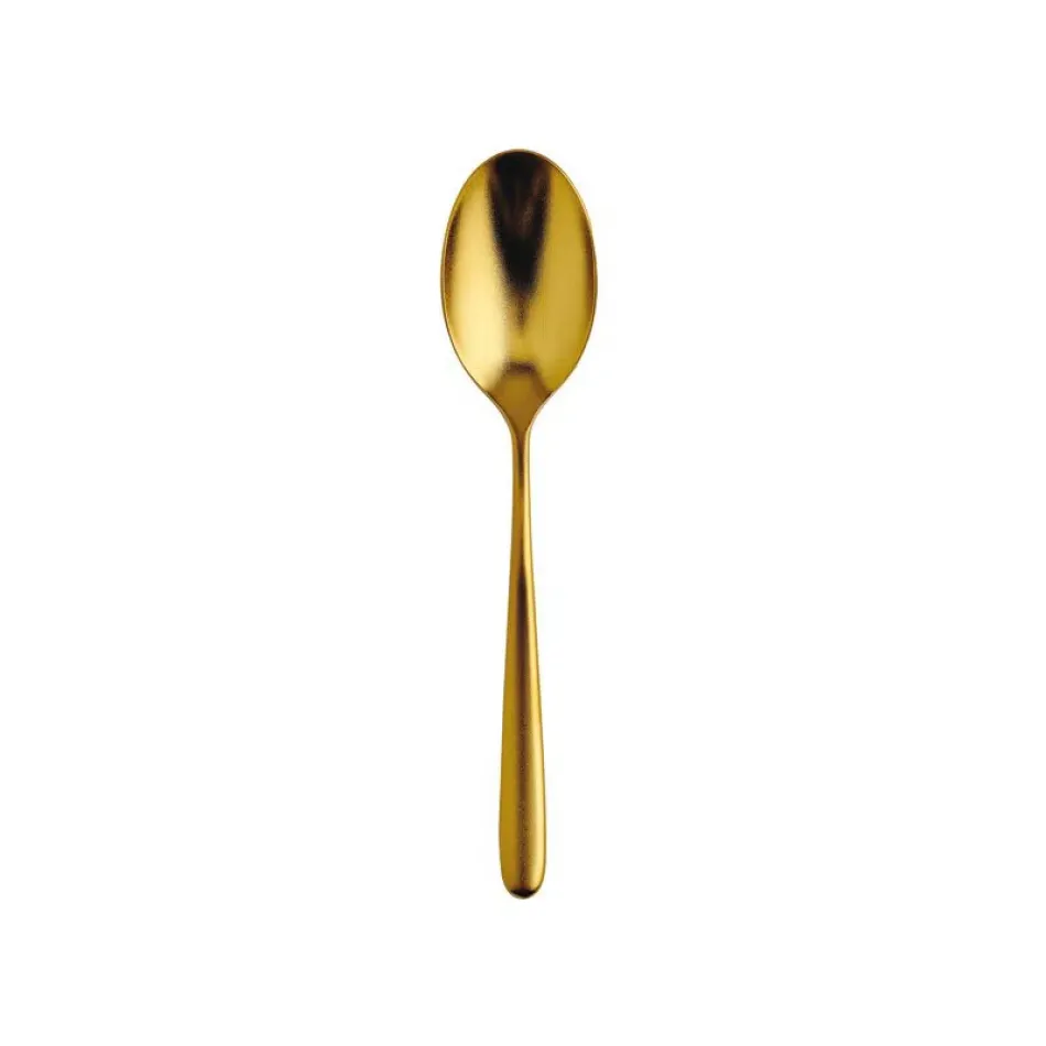 Hannah Diamond Pvd Red Gold Dessert Spoon 7 1/8 in Diamond Pvd Red Gold