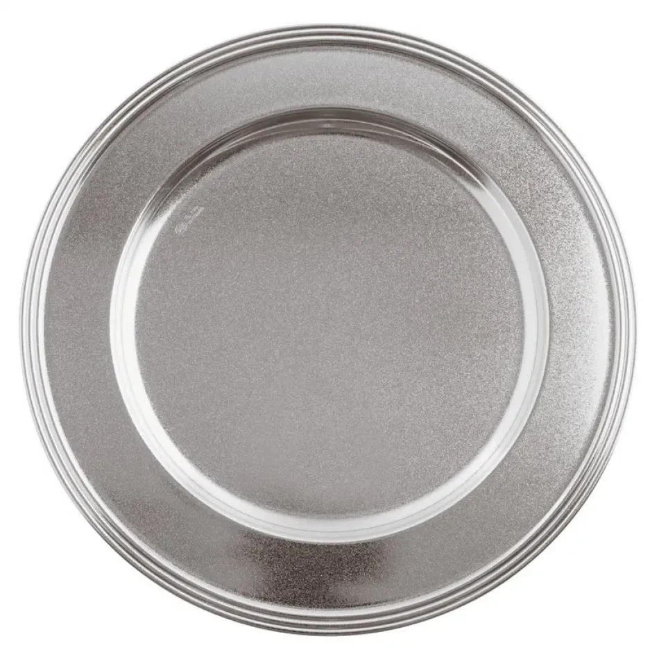 Avenue Show Plate Striped Edge Round 12 1/4 18/10 Stainless Steel