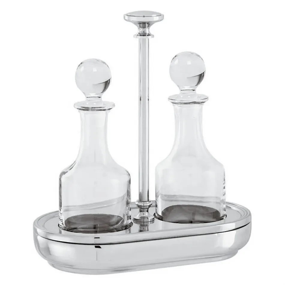 Elite Oil & Vinegar Set 2 Pieces 7 1/2X4 1/8 Silverplated