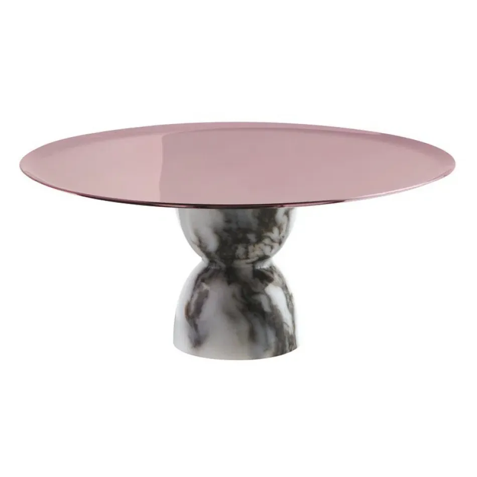 Madame Footed Stand 3 3/4 In 8 1/2 In H Pvd Parfait Amour/White Marble Resin