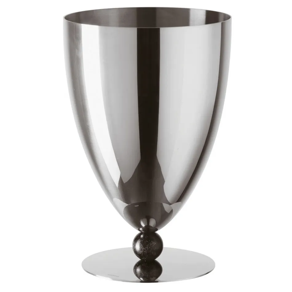 Penelope Wine Cooler 7 in Silverplated Marble Black