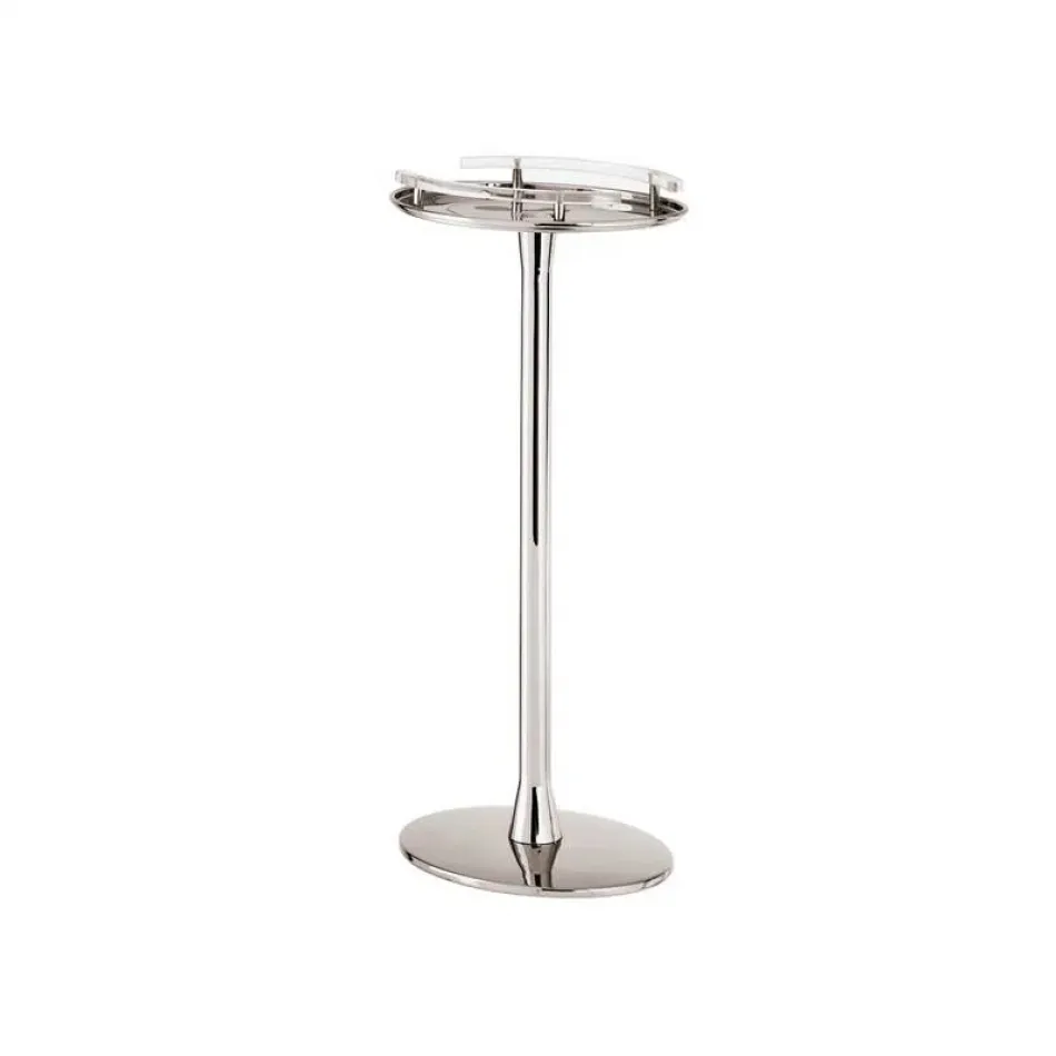 Bamboo Wine Cooler Stand Silverplated