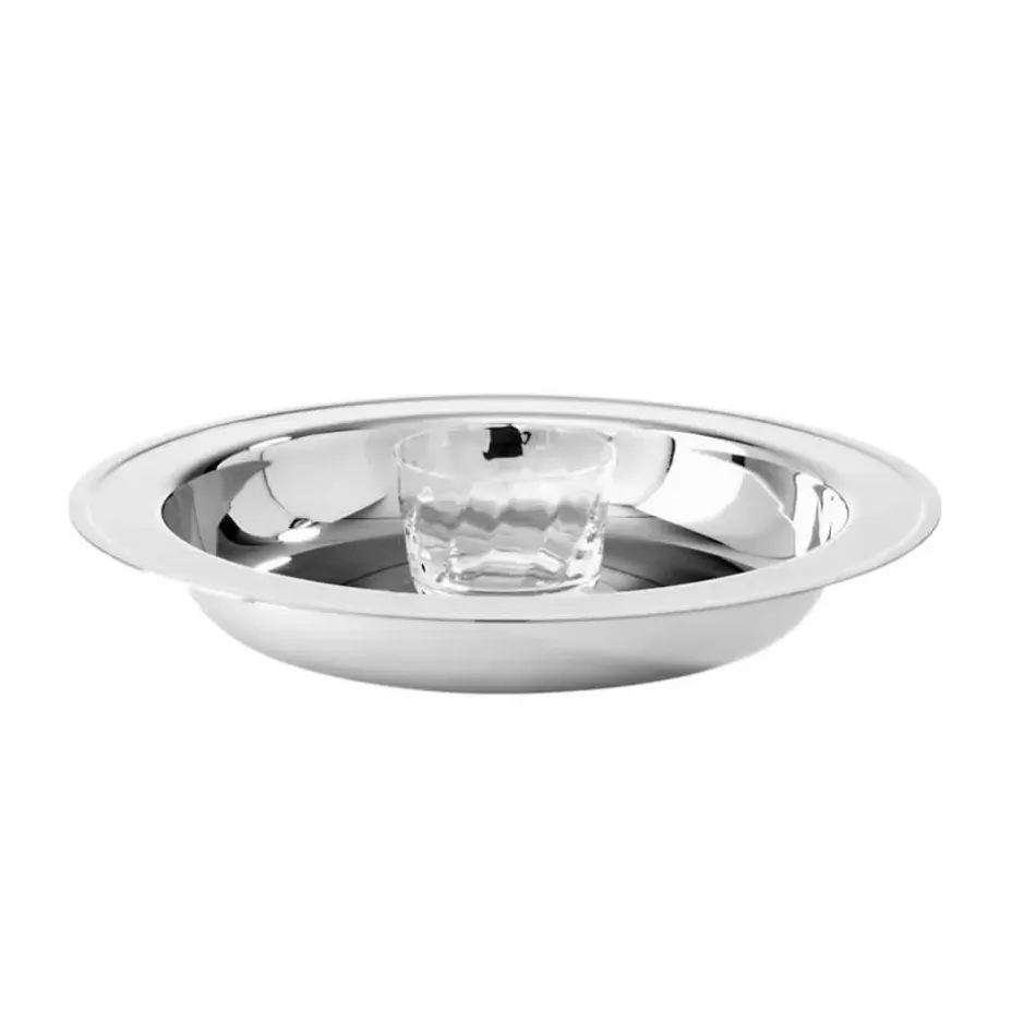 Elite Oyster Plate With Crystal 12 1/4 in D 18/10 Stainless Steel