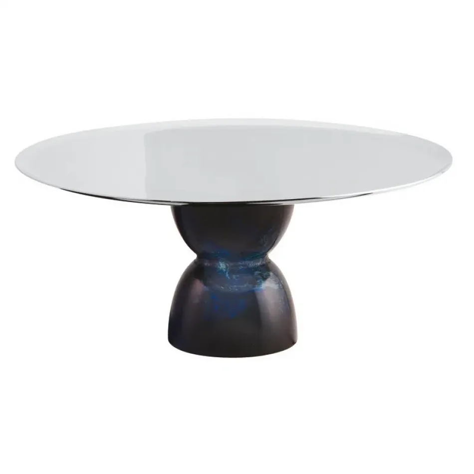 Madame Footed Stand 3 3/4 In 8 3/4 In H Stainless Steel/Blue Resin