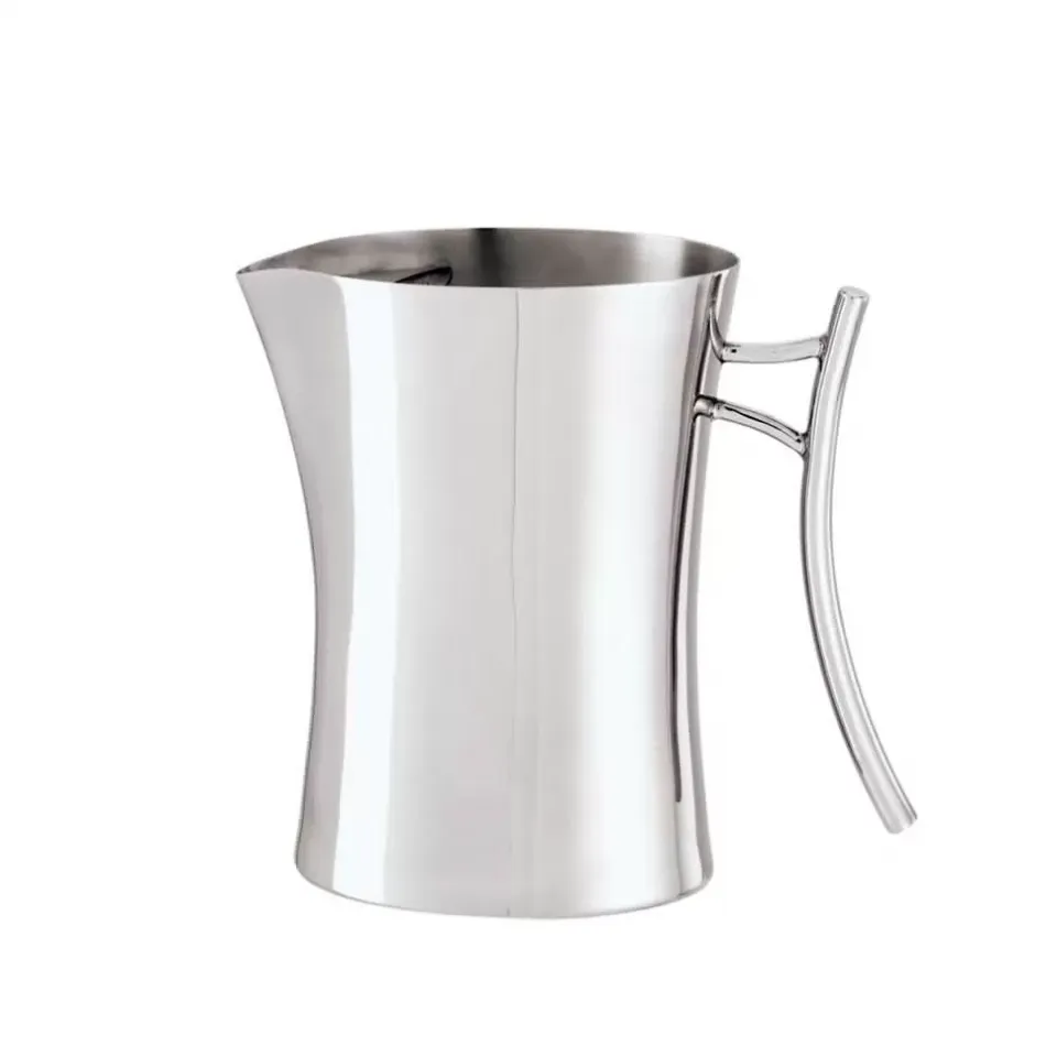 Bamboo Water Pitcher With Ice Guard 3 7/8X3 7/8 54 1/8 Oz. 18/10 Stainless Steel