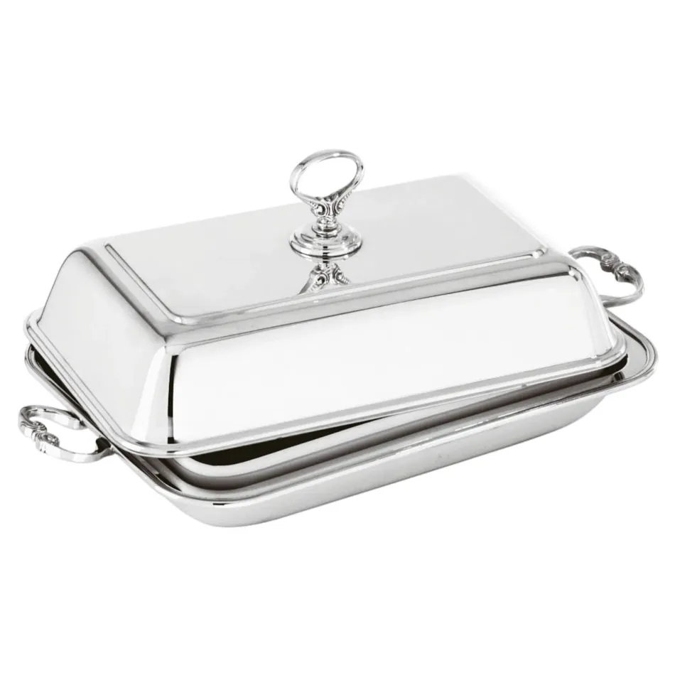Contour Vegetable Dish With Cover 15 3/4X10 5/8 Silverplated