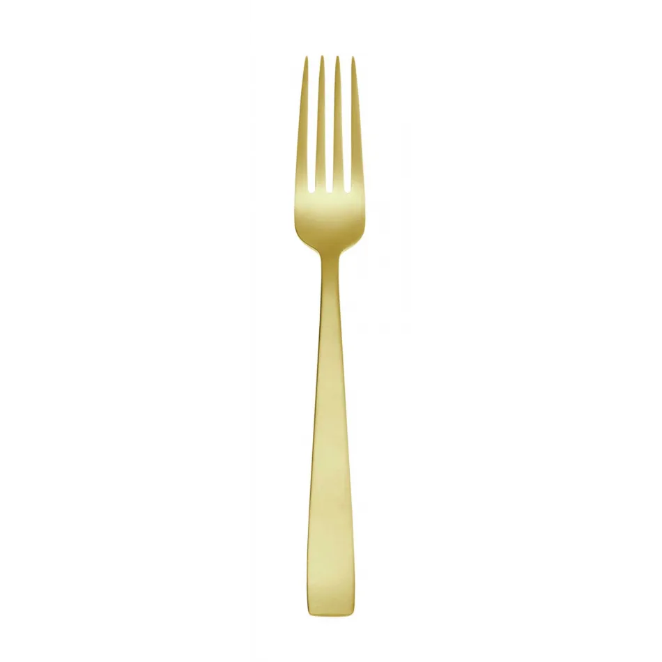 Flat Antico Gold Table Fork 8 In 18/10 Stainless Steel Antico Pvd Finishing (Special Order)