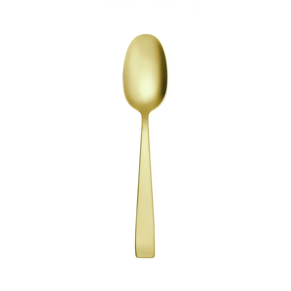 Flat Antico Gold Dessert Spoon 7 1/8 In 18/10 Stainless Steel Antico Pvd Finishing (Special Order)