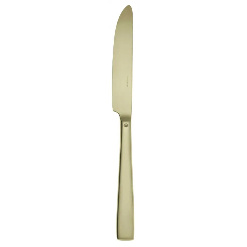 Flat Antico Champagne Table Knife Solid Handle 9 5/16 In 18/10 Stainless Steel Antico Pvd Finishing (Special Order)