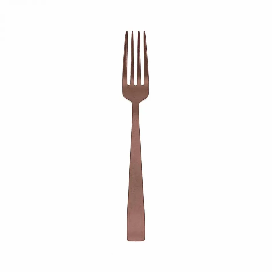 Flat Vintage Pvd Copper Dessert Fork 7 1/8 in 18/10 Stainless Steel Vintage Pvd Finishing