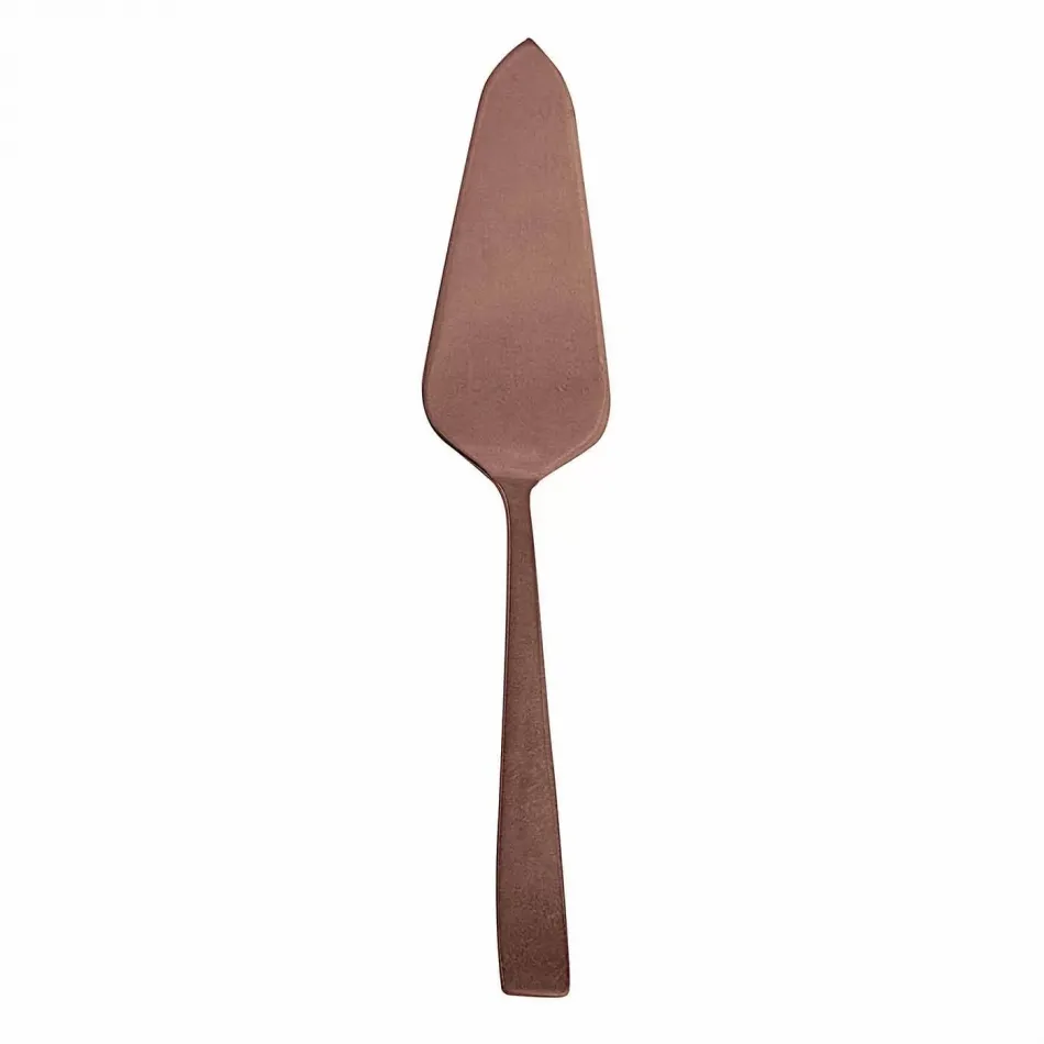 Flat Vintage Pvd Copper Cake Server 9 13/16 in 18/10 Stainless Steel Vintage Pvd Finishing