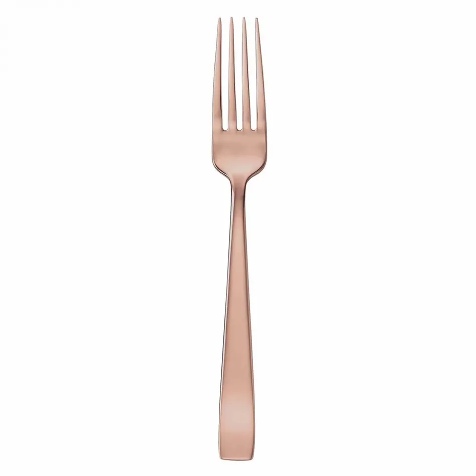 Flat Pvd Copper Table Fork 8 in 18/10 Stainless Steel Pvd Mirror (Special Order)