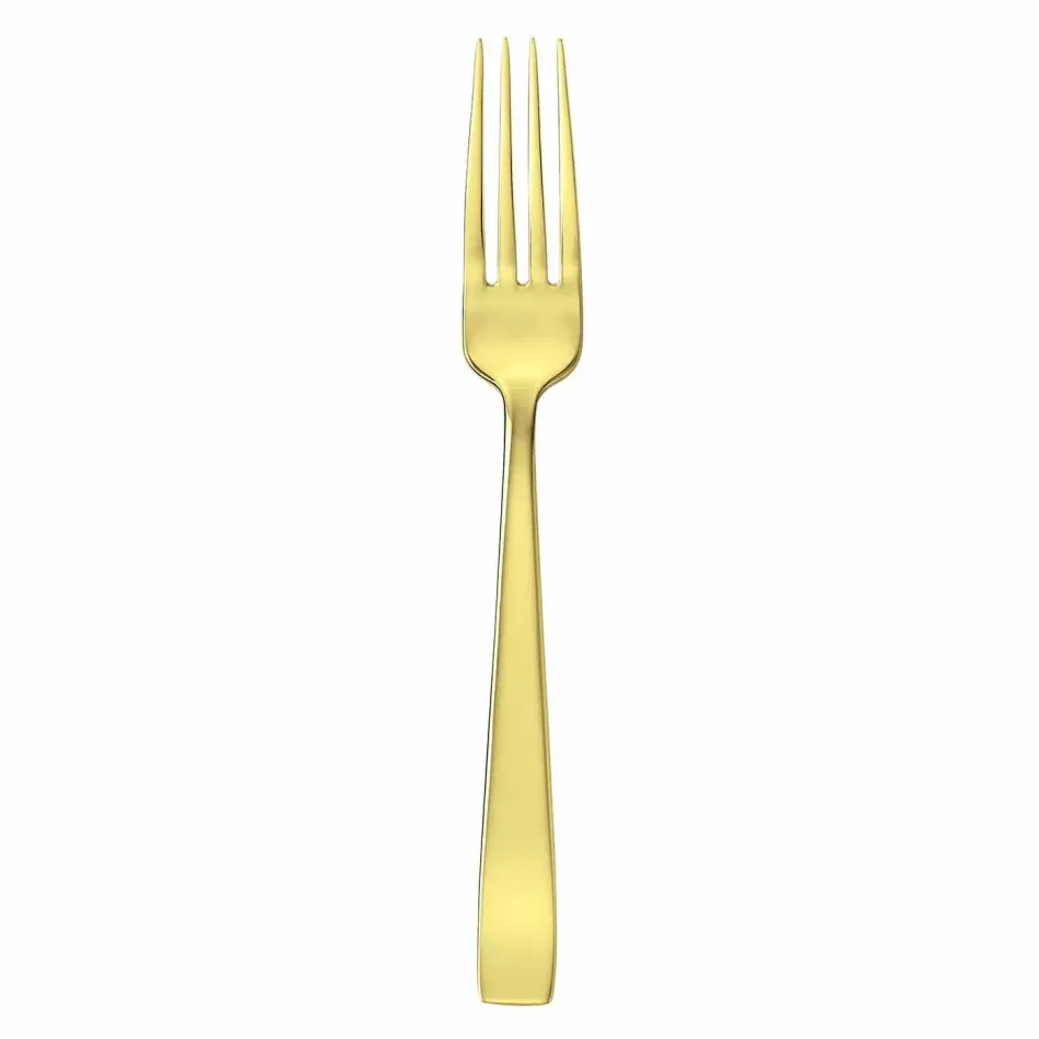 Flat Pvd Gold Table Fork 8 in 18/10 Stainless Steel Pvd Mirror (Special Order)