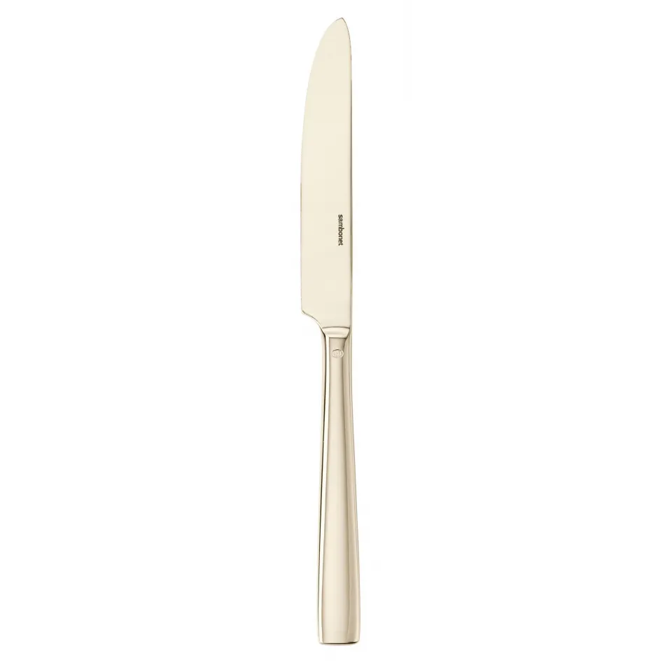 Flat Pvd Champagne Table Knife Solid Handle 9 5/16 in 18/10 Stainless Steel Pvd Mirror (Special Order)