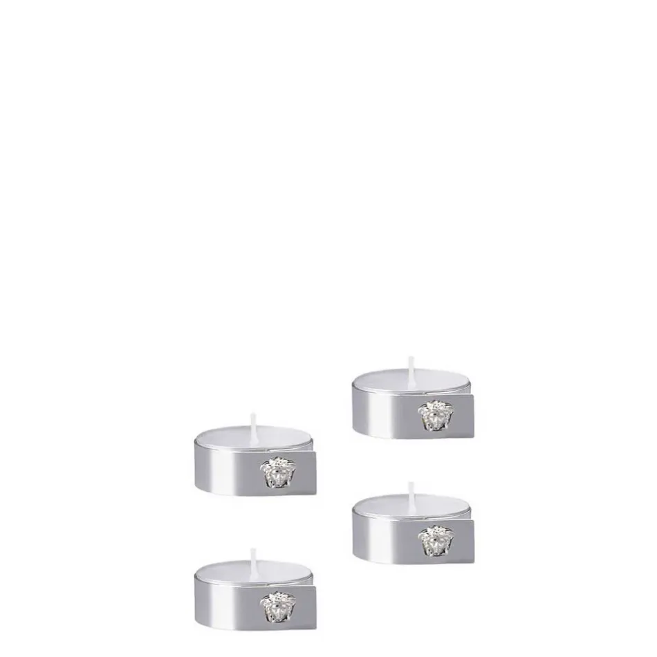 Medusa Set Of 4 Tea Lights Silver