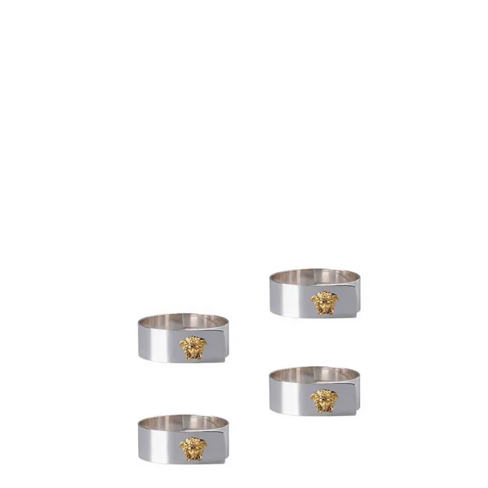 Medusa Set of 4 Napkin Rings Silver-Gold