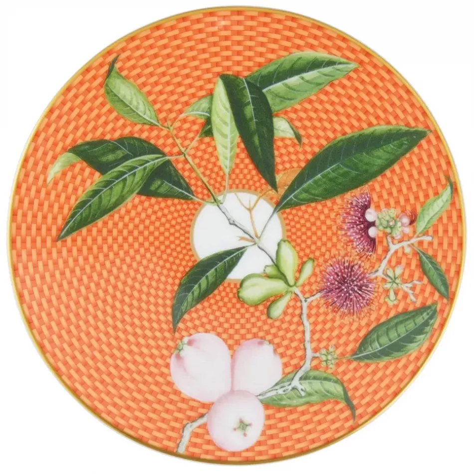 Tresor Fleuri Orange Bread & Butter Plate Coupe Water apple Round 6.3 in. in a gift box
