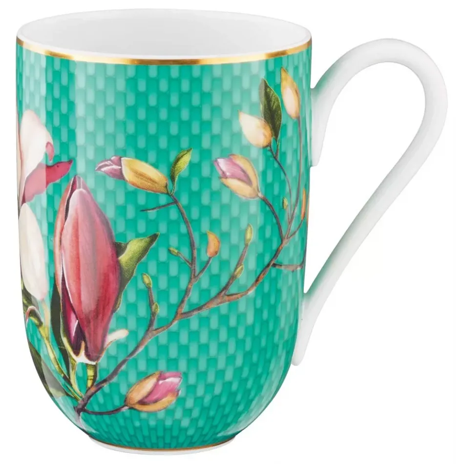 Tresor Fleuri Turquoise Magnolia Mug 10 oz Gift Box