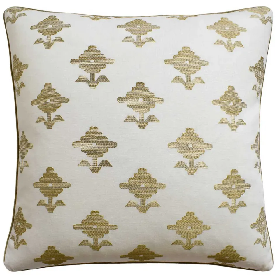 Rubia Embroidery Ivory 14 x 20 in Pillow