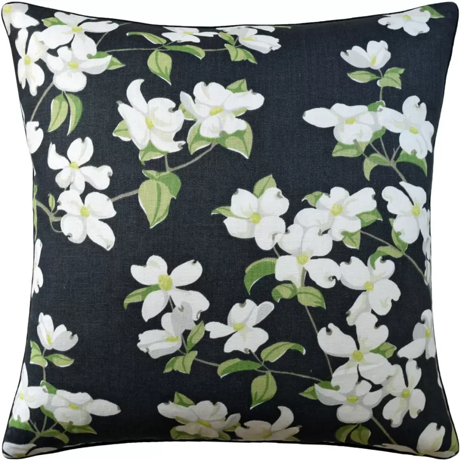 Blooming Branch Black Pillow