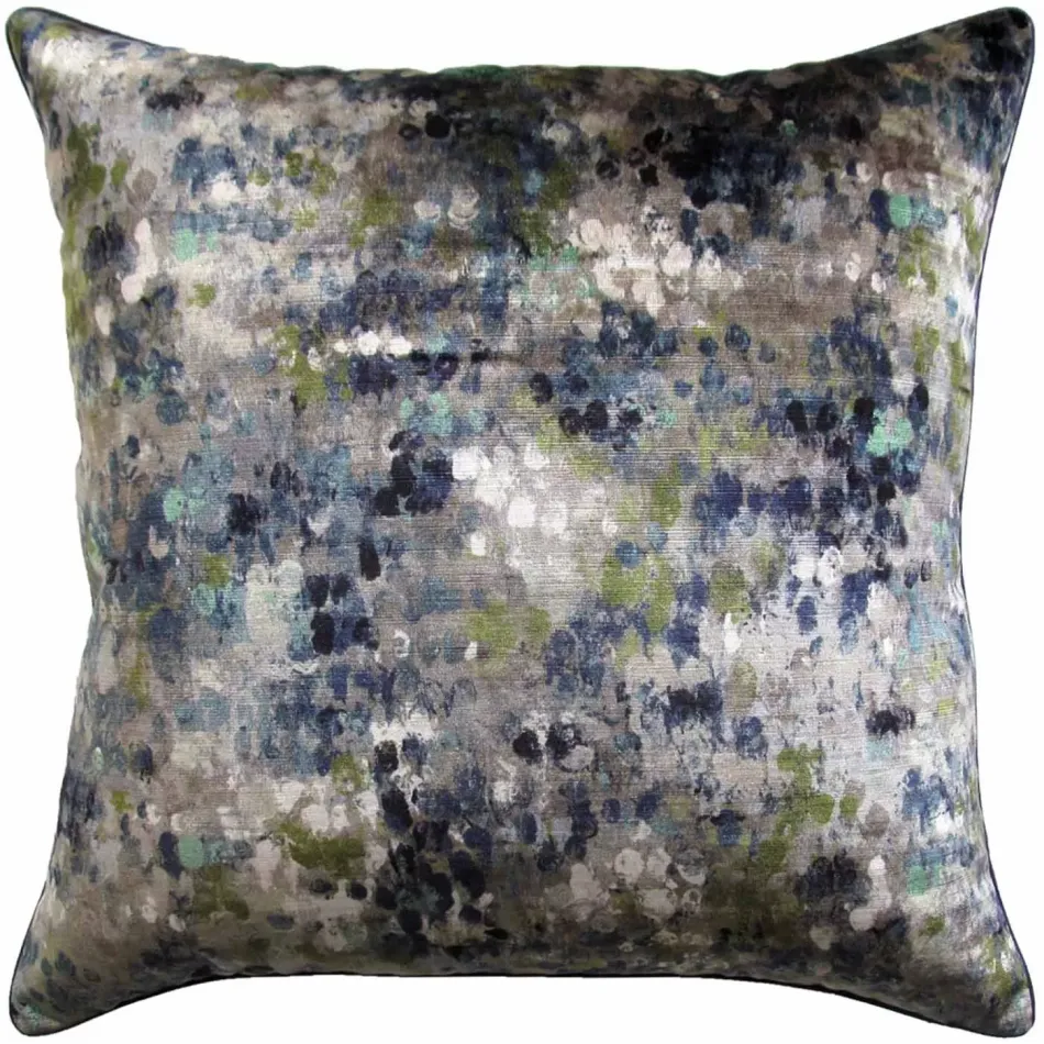 Painted Velvet Turquoise Pillow